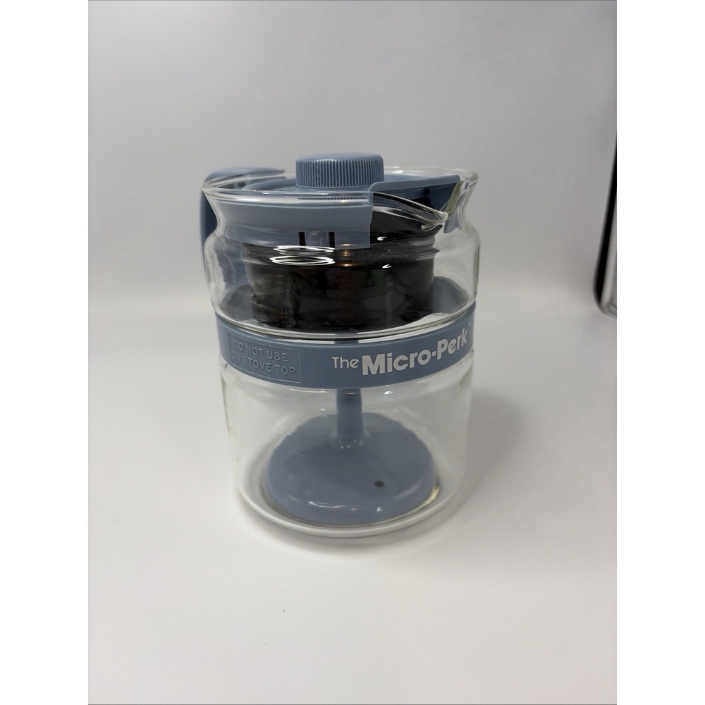 Vintage Gemco MICRO-PERK Percolator C-10 Coffee Pot 2c Country Blue/USA